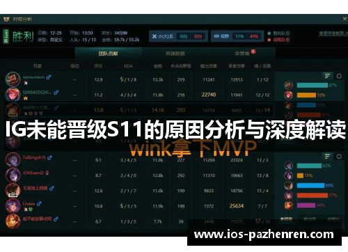IG未能晋级S11的原因分析与深度解读