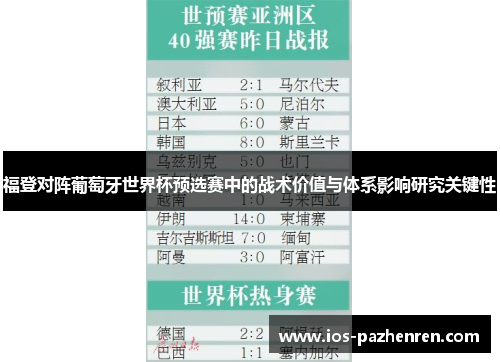 福登对阵葡萄牙世界杯预选赛中的战术价值与体系影响研究关键性
